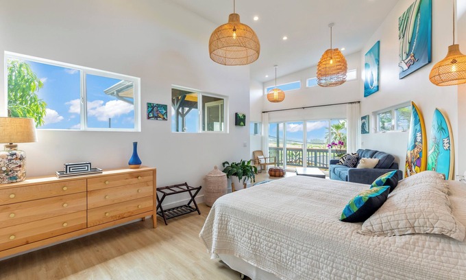 Paia Apartment | Modern ocean view suite walking distance to the coolest beach town in Maui