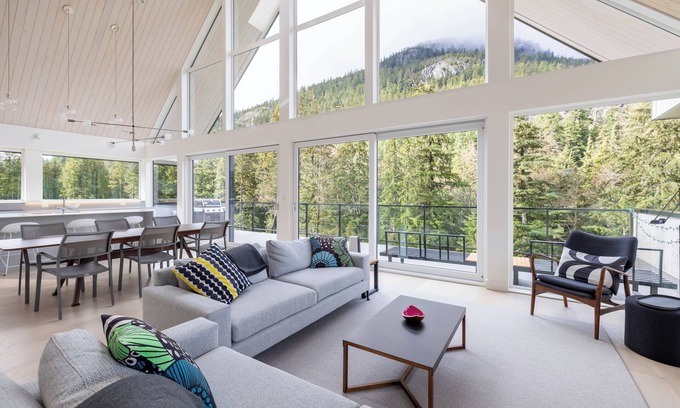 Sea to Sky Highway House | Modern, Private Scandinavian Ski Chalet, Peaceful Setting & Mountain Views