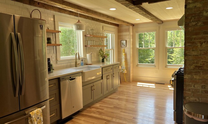 Hancock House | Modern Scandinavian 2BR post-and-beam home near Acadia National Park