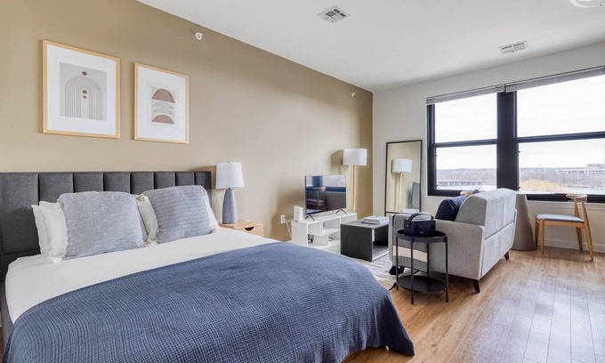 Assembly Square Apartment | Modern Somerville Studio w/W/D, Gym & Roof, nr Assembly T, by Blueground