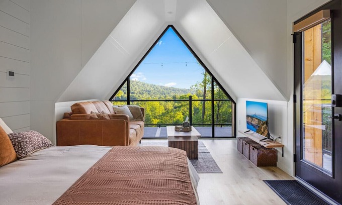 Shippenville Cabin | Moonlight Ridge | A-Frame, Hot Tub, & Fire Pit with Views!