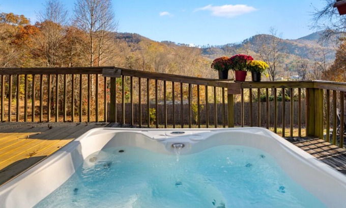 Candler Cottage | Mountain View Cottage with Hot Tub