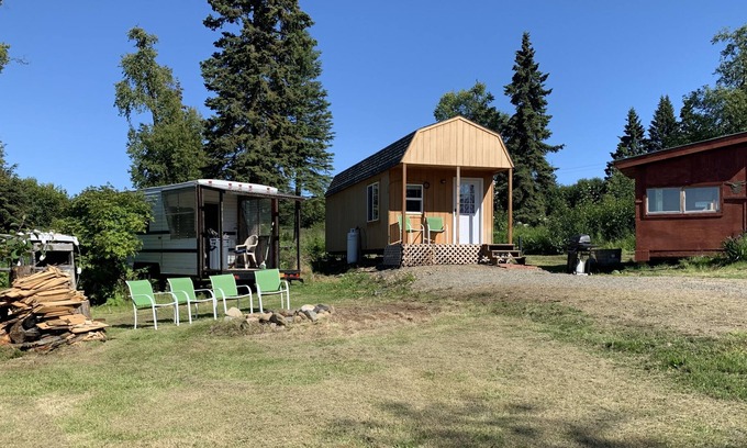 Clam Gulch Cabin | NEW Cute Cabin with Cook Inlet, ocean, Mt Redoubt View
