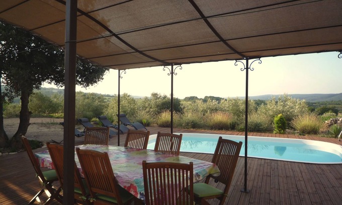 Orgnac-l'Aven Cottage | New gite in a stone winegrower's farmhouse, swimming pool and spa.