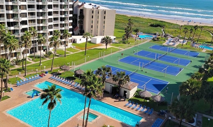 South Padre Island Condo | NEW! Saida Towers IV #108 (2-Bedroom Condo) with Pool - Pets Allowed