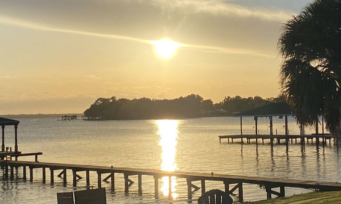 Lake Placid House | Newly Renovated Lake June home with spectacular sunsets, dock and private beach