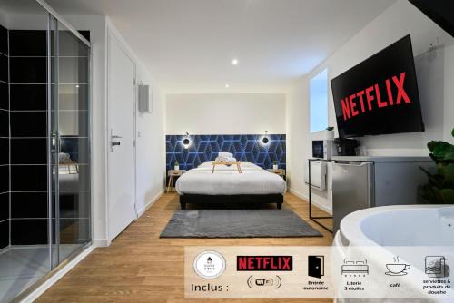 Tourcoing Apartment | NG Prestige - Lille I Tourcoing I Haute - Balnéo - Netflix