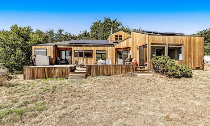Sea Ranch House | Ocean view home w/private hot tub, pool, wood stove, and private W/D