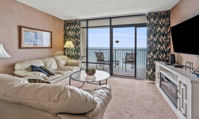 Ocean Drive Condo | Oceanfront condo with pool, lazy river, and prime location near shops, dining, and beach fun!