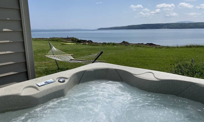 Lamoine Beach Cabin | Oceanfront cabin with private beach and hot tub