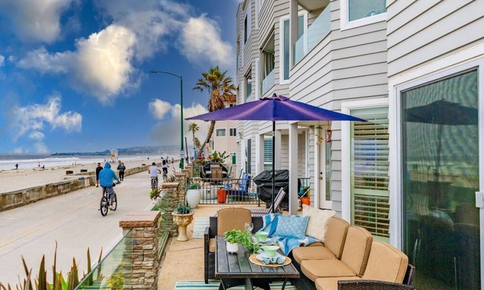 Mission Beach Condo | Oceanfront Condo | 2 Parking | Private Patio