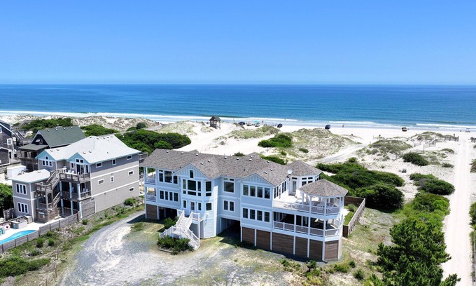 Corolla House | OCEANFRONT, Ocean views! Wild Horses! Private Pool, Hot Tub! 4x1467, Dixie Sandcastle