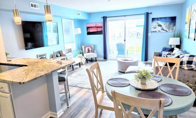 North Ocean City Apartment | Oceanside Haven -Steps to Sand + Indoor Pool + Game Rm - Perfect Beach Getaway