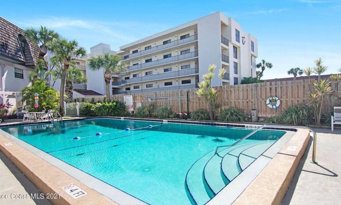 Avon By The Sea Condo | Ola Grande 214-Ocean Front-Pool-Cocoa Beach Pier