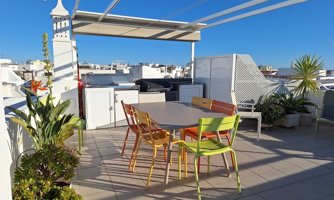 Olhao House | Olhão Roof Top Historic heart, 360° panoramic sea view.