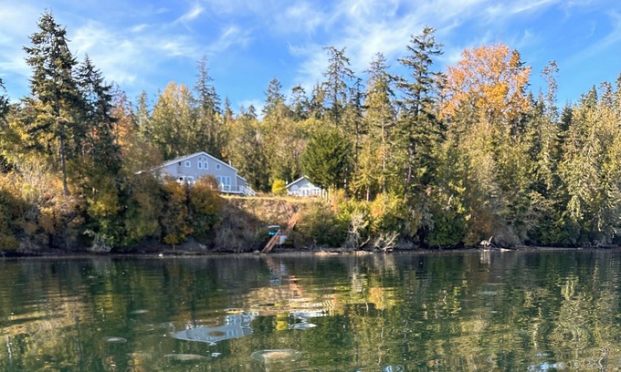 Sequim House | Olympic Forager House + Cabin on tranquil Sequim Bay with hot tub & kayaks