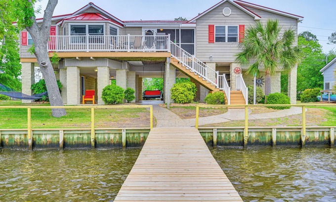 River Road House | Pamlico River House w/Private Dock & River View!