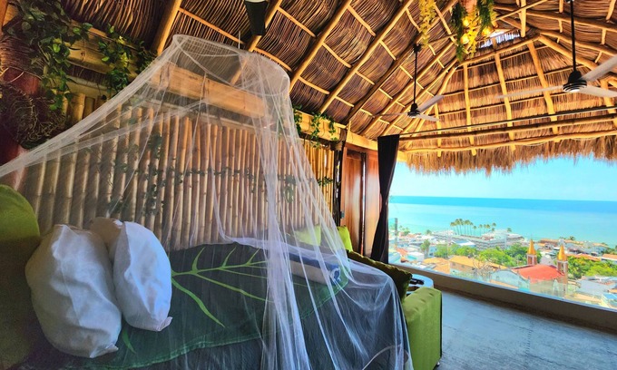 Downtown Puerto Vallarta Cabin | Panoramic OCEAN VIEW Glam Tree-House with Pool~Steps to Beach & Malecon~Safe Loc