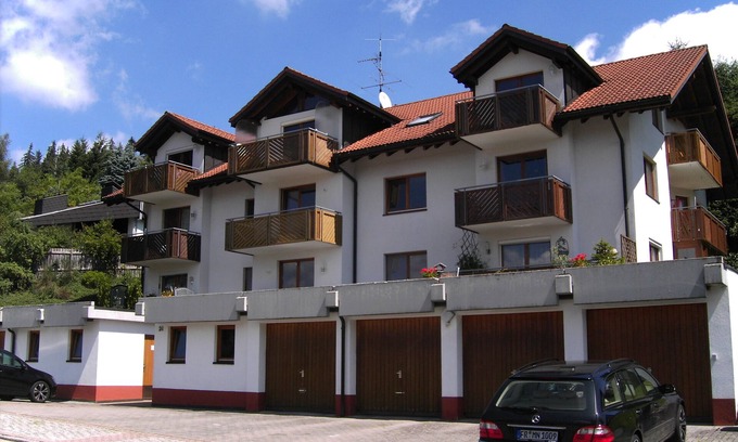 Neustadt Apartment | Panoramic view over Titisee-Neustadt in 2-room top floor apartment with balcony