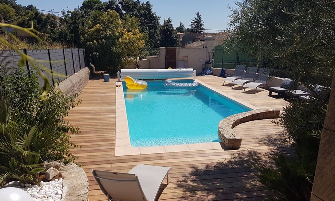 Saint-Marcel-d'Aredeche House | PARADIZ'HOTES whole house 12 pers with heated pool