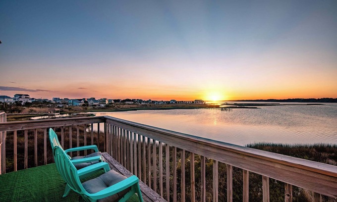 North Topsail Beach House | Peaceful Sound View Oasis, Steps to Pool & Beach!