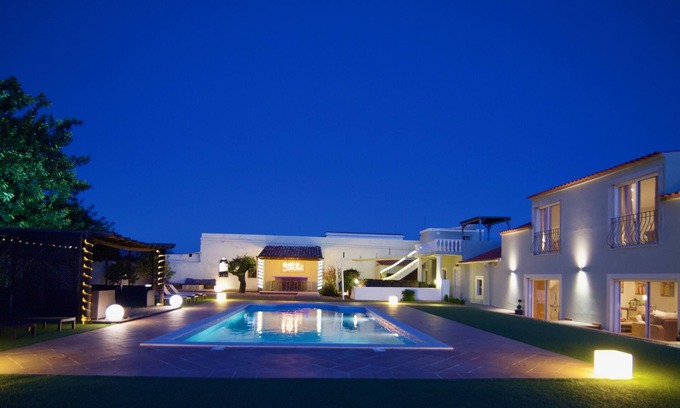 Almancil Villa | Peaceful Village Location, 9 bedrooms, pool, games room, bar