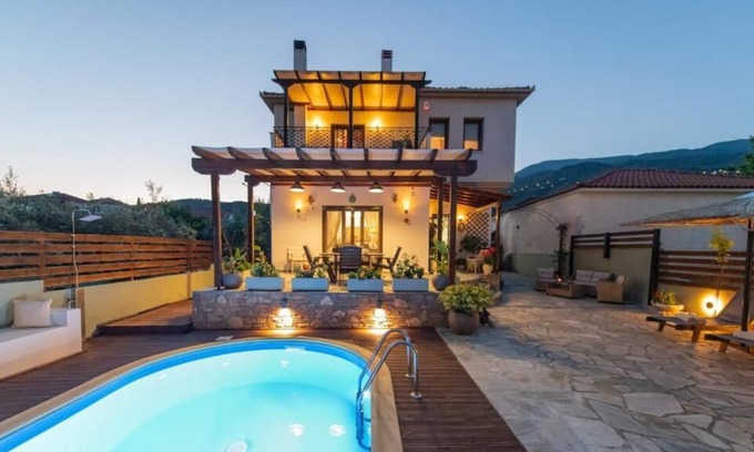 Kato Gatzea Villa | Pelion Fylira Oasis - Private Seaview Getaway