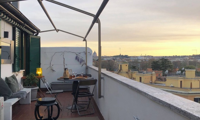 Flaminio Apartment | Penthouse 70' Suite Gallery with Panoramic Terrace