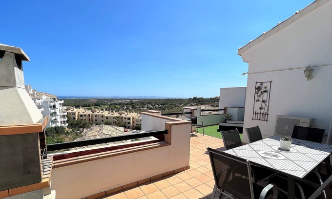 Orihuela Costa Apartment | Penthouse close to restaurants with fantastic views over hills and sea