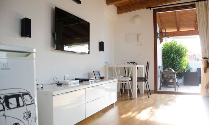 Province of Cagliari Apartment | Penthouse studio apartment with terrace level, wi fi, air c., Private parking.