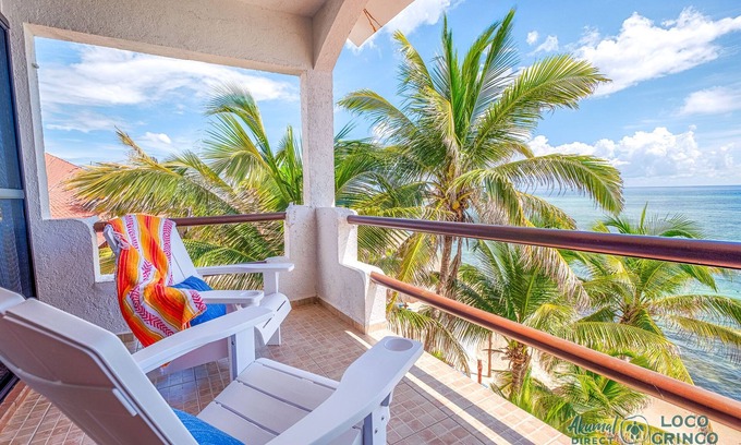 Akumal Condo | Penthouse view of the Caribbean with AC, WiFi, easy beach access!