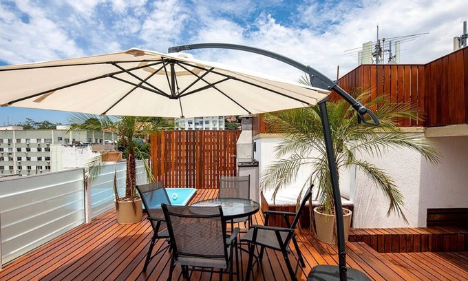 Copacabana Condo | Penthouse with Terrace, BBQ and Pool - 4 Bedrooms