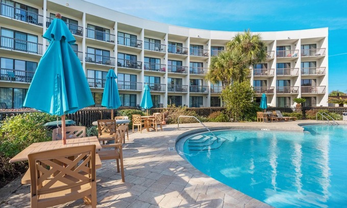Fort Walton Beach Condo | Pirates Bay B304 – Waterfront Studio with Pool, Balcony & Marina Views!
