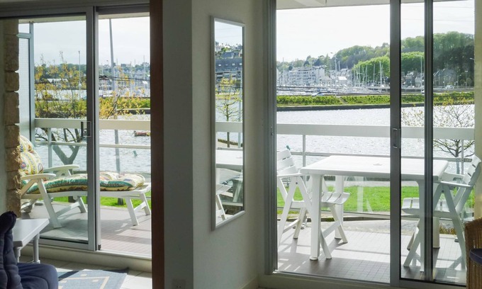 Perros-Guirec Apartment | Pleasant APT, panoramic view on PORT PLAISANCE, south west, 2 pers