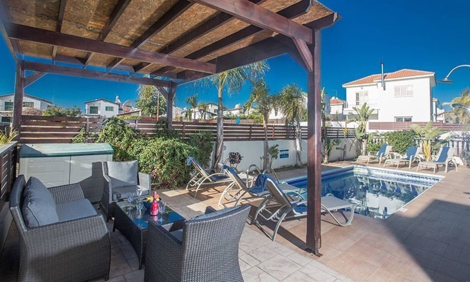 Kapparis Villa | Protaras Holiday Villa MV34 - Modern 3BDR Villa with Pool, 5 min. Walk to the Beach