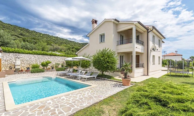 Brovinje House | Quiet and beautiful house with amazing sea view and outside kitchen by the pool