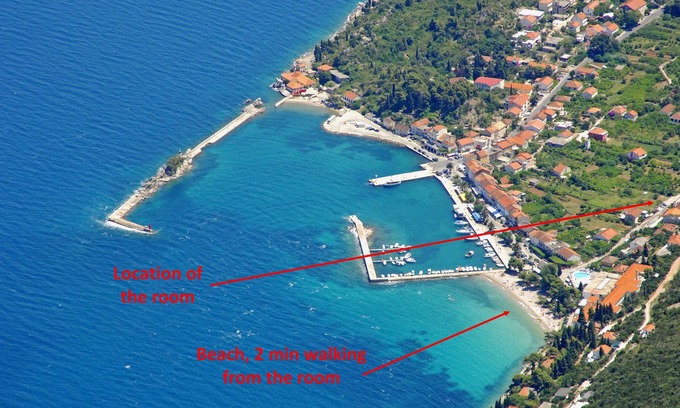 Trpanj Apartment | R13 - spacious room in hotel, 2 min to the beach