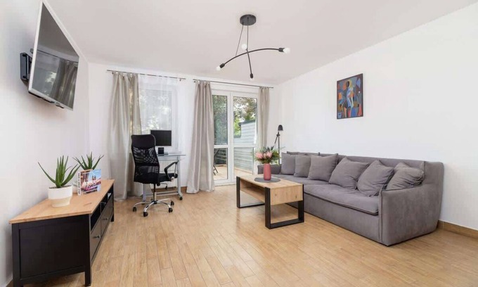 Lagiewniki Apartment | Raciborska 15D | Remote Work Apartment | Balcony