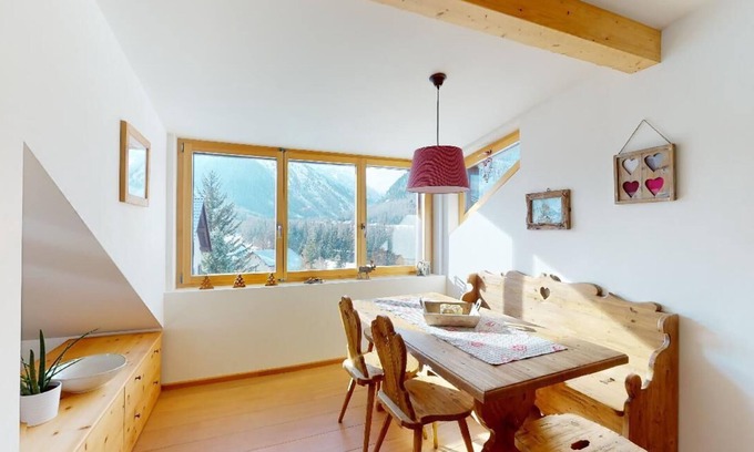 Pontresina Apartment | Renovated small loft furnished in alpine style perfect for couples or families.