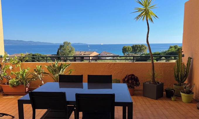 Ajaccio Apartment | Rent Large furnished F1 sea view - route des Sanguinaires in Ajaccio