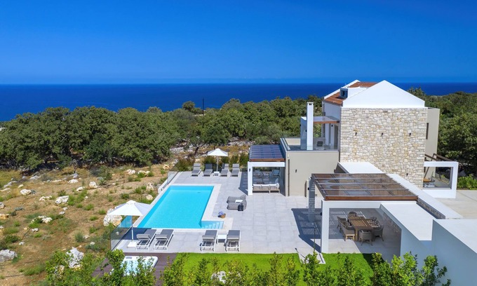 Atsipópoulon Villa | Rethymno Villas - PremiumVilla-PanoramicSeaViews,3km from Beach,Walking