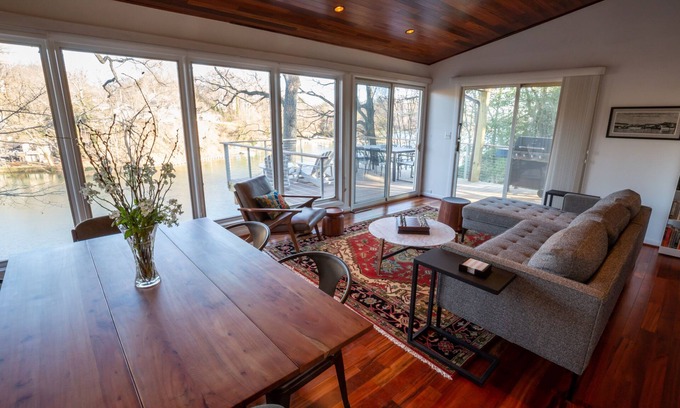 Arnold House | Riverfront home with multiple decks, central AC, washer/dryer - two dogs OK
