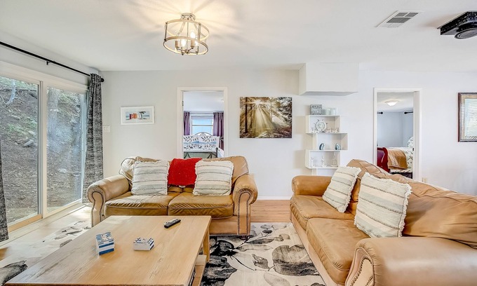 Pedernales Bend House | Riverside escape with a scenic deck, grill, firepit & central AC - dog-friendly