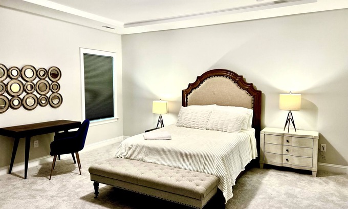Kipling House | Rm 4: Elegant Master's Bedroom with Ensuite Full Bath