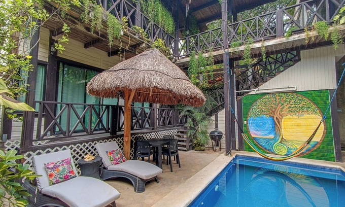Tulum Cabin | Romantic spacious cabin with large balcony overlooking pool. Great location!