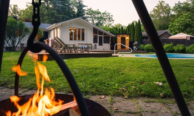 Rosendale House | Rondout Retreat: Sauna, Firepit and Backyard Oasis
