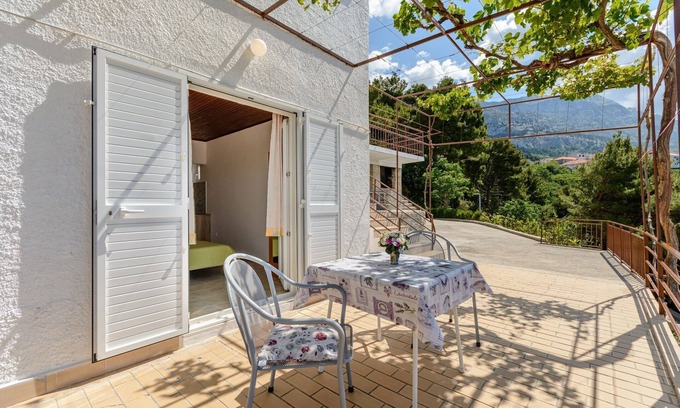 Brela Apartment | Rooms Sani - Double Room with Terrace and Sea View (S1)