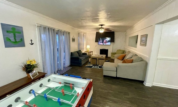 Cottage Line Apartment | Roomy Beachfront Apartment! Game room, big deck, 2 bed/2 bath!