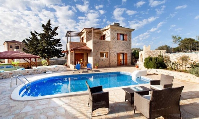 Apokoronas Villa | Rural Stone Villa with private pool and mountain views near local sandy beaches!