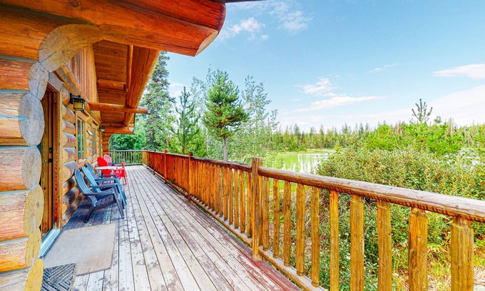 Lac Le Jeune Cabin | Rustic lakefront resort cabin with deck, WiFi, full kitchen - dog-friendly
